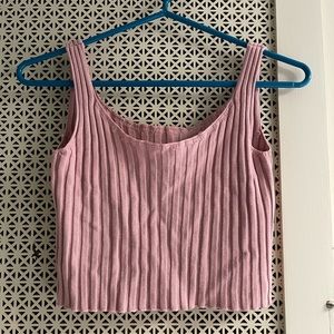 Pink Cropped Tank Top